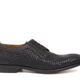 Derby in vitellino intrecciato color nero con fondo in cuoio cucito blake 8727VITM 192 ROSSI 