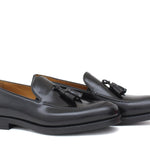 Mocassino con mappine in vitello spazzolato nero e fondo in gomma 7393SFGOCN 1030 ROSSI 