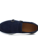 Slip on doppia fibbia in camoscio navy con fondo in gomma leggera 803SAFOLTR 65 ROSSI 