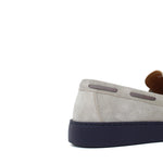 Slip on in camoscio roccia con fondo in gomma blu cucito 649FLOROC 141 ROSSI 