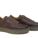 Sneakers in vitello naturale anticato marrone e fondo in gomma leggera 1254VCAS 1115 ROSSI 