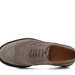 Derby donna stile inglese in suede color sabbia e fondo in gomma cucito D216GHSBIS 16 ROSSI 