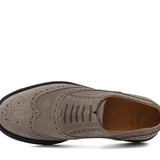 Derby donna stile inglese in suede color sabbia e fondo in gomma cucito D216GHSBIS 16 ROSSI 