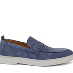 Mocassino in camoscio color jeans con fondo in gomma leggera 1470TZAF 127 ROSSI 