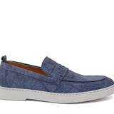 Mocassino in camoscio color jeans con fondo in gomma leggera 1470TZAF 127 ROSSI 