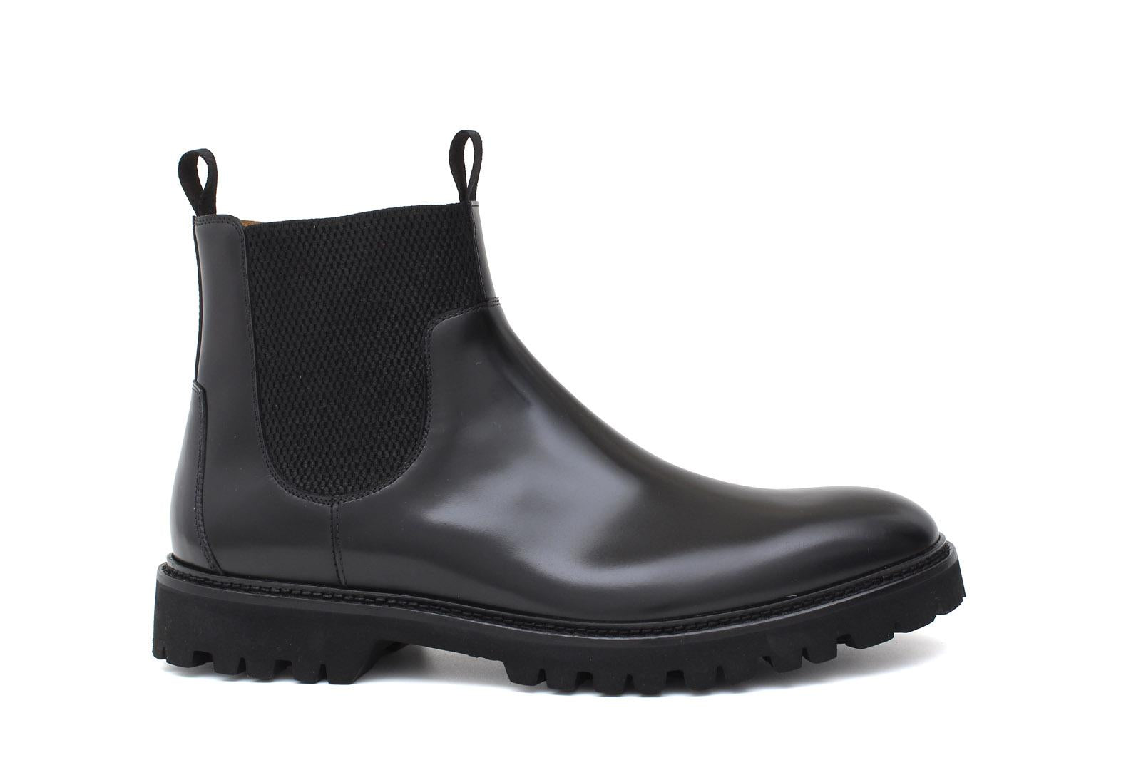 Stivaletto modello beatles in vitello spazzolato semilucido nero con fondo in gomma leggera 457PCALNE 177 ROSSI 