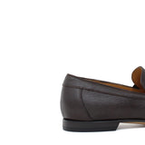 Mocassino in vitello dollaro testa di moro con fondo in cuoio antiscivolo 679WILTM 1137 ROSSI 