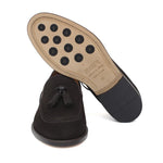 Mocassino con nappine in camoscio testa di moro e fondo cuoio antiscivolo 7393CCRIM 42 ROSSI 