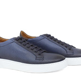 Sneaker in vitello naturale  traforato nel colore navy sfumato e fondo in gomma leggera 326DIXJ 73 ROSSI 