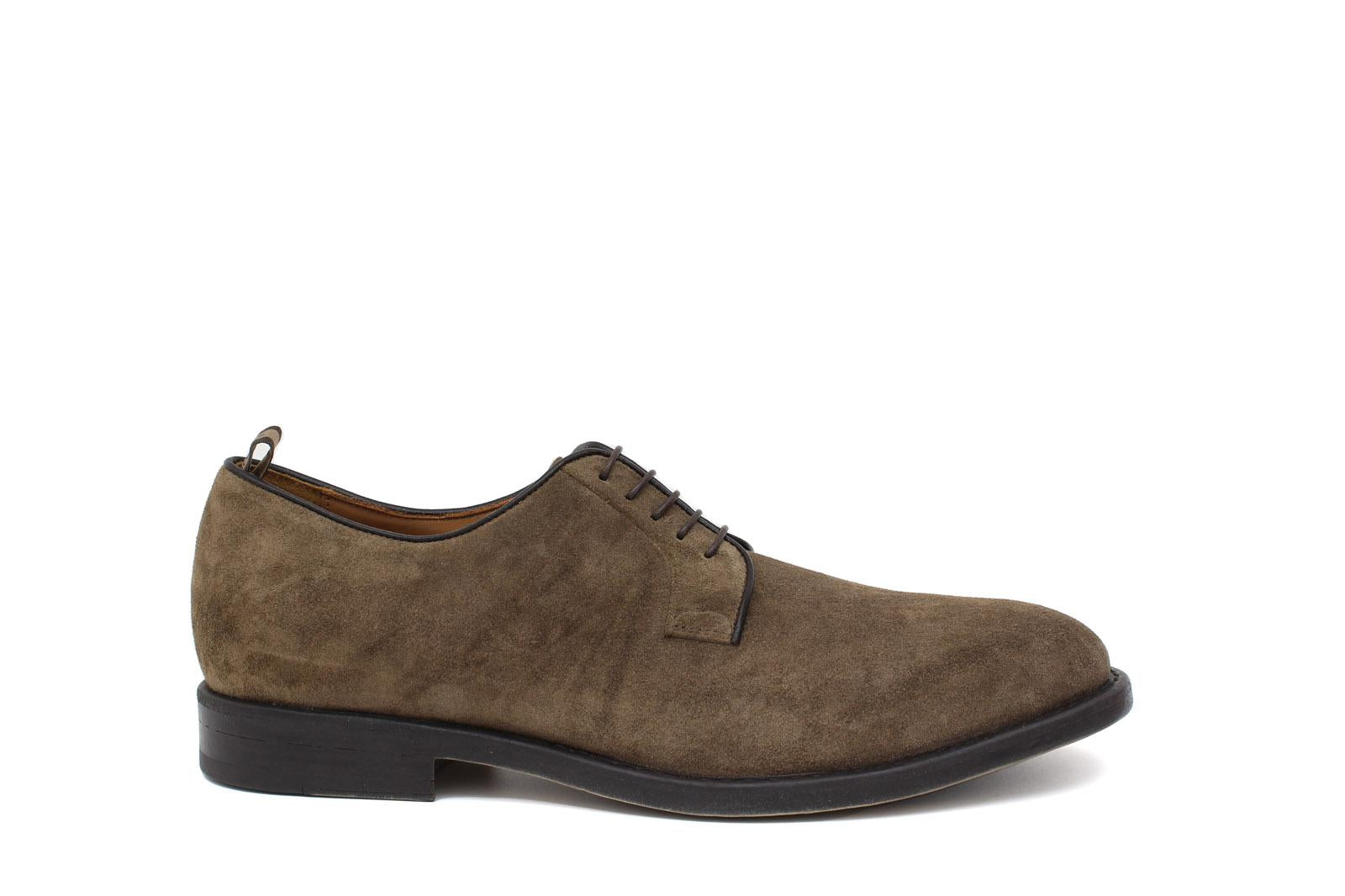 Derby in camoscio lavato color marrone e fondo in gomma cucito blake 6403GTSESA 275 ROSSI 