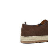 Slip on in camoscio color marrone con fondo in gomma intrecciato 1093FMUST 632 ROSSI 