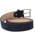 Cinta in camoscio blu h 35 con fibbia nikel satinato F03421NKHSSB 10 ROSSI 