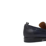 Mocassino in vitello naturale blu sfumato con fondo in gomma cucito blake 9640GDIXBLU 152 ROSSI 
