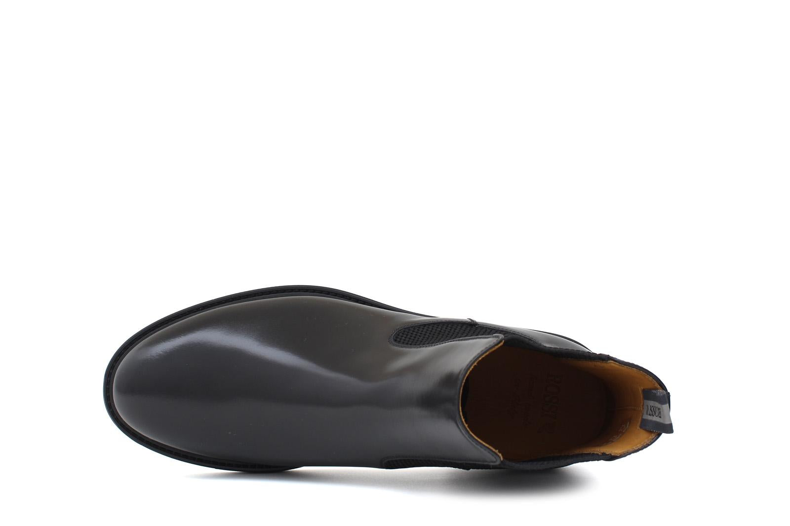 Stivaletto beatles in vitello spazzolato nero e fondo in gomma 154PRCNE 1143 ROSSI 