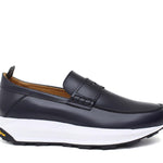 Mocassino sportivo in vitello spazzolato blu con fondo vibram leggero 277CB 20 ROSSI 