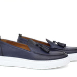 Slip on in vitello naturale navy sfumato e fondo in gomma leggera 8737DIXJE 105 ROSSI 
