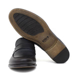 Mocassino in vitello naturale blu sfumato con fondo in gomma cucito blake 9640GDIXBLU 152 ROSSI 