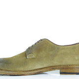 Derby in camoscio anticato color cuoio con fondo in cuoio antiscivolo cucito 8703SILAL 966 ROSSI 