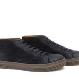 Sneakers polacchino in camoscio anticato blu con fondo in gomma 110PHSSB 388  UN ROSSI 
