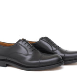 Francesina in vitello spazzolato nero con fondo in cuoio con inserti antiscivolo cucito 8698CHENE 246  UN ROSSI 