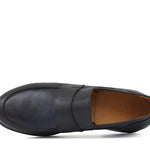 Mocassino in vitello naturale blu sfumato con fondo in gomma cucito blake 9640GDIXBLU 152 ROSSI 