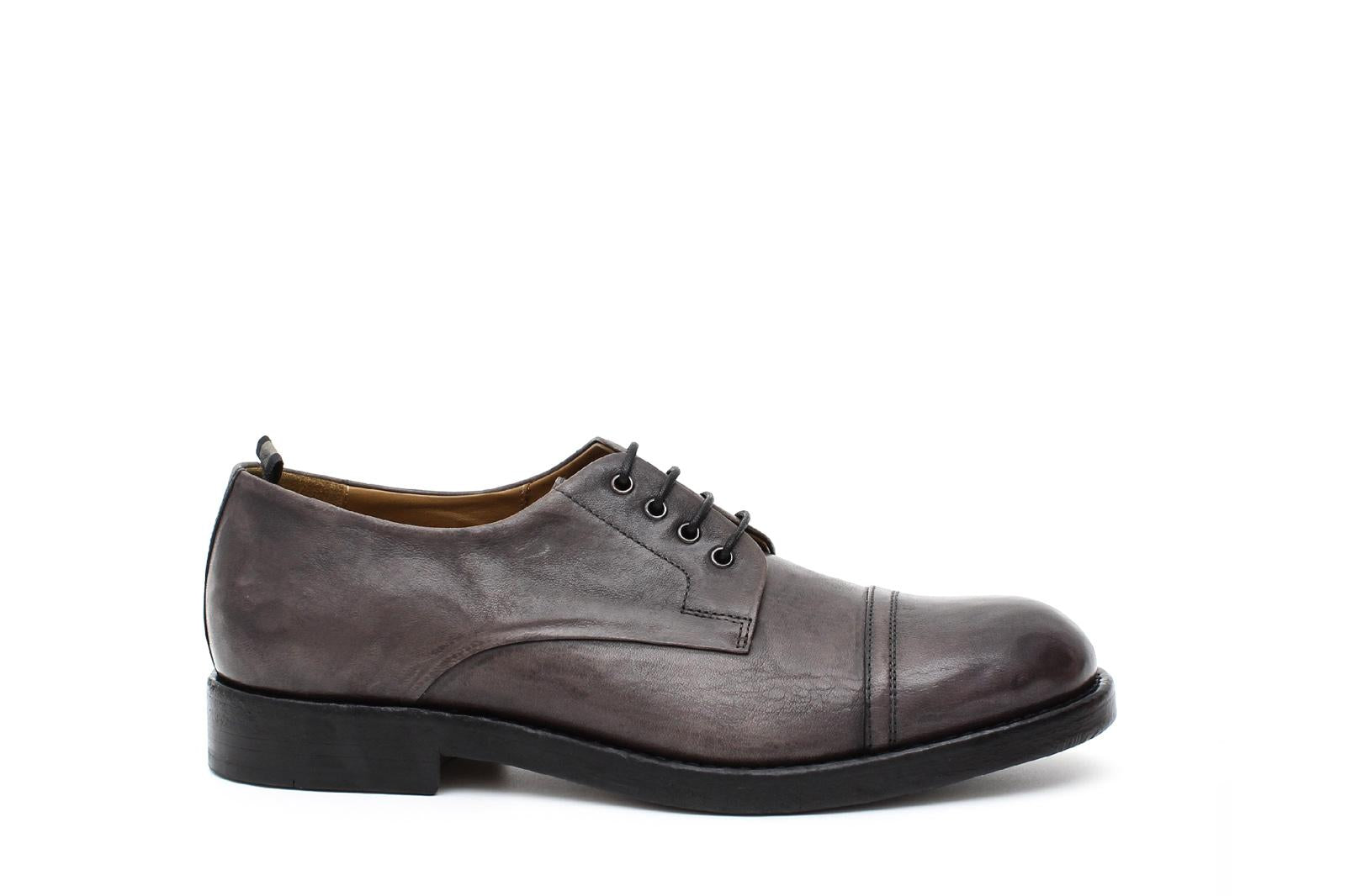 Derby in vitello anticato vintage grigio con fondo cuoio antiscivolo anticato 8112VRASF 148 ROSSI 
