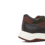 Sneakers in pelle verdone con dettagli marrone e riporto in camoscio verdeone con fondo vibram 800BMIL 285 ROSSI 