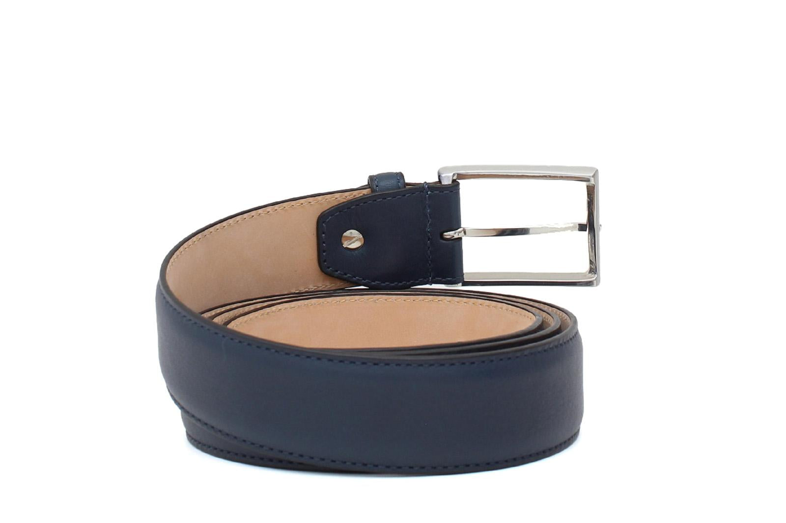 Cinta h 35 in vitello naturale sfumato nel colore blu con fibbia nichel  satinato F0477NKDIXBLU 71 ROSSI 