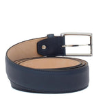 Cinta h 35 in vitello naturale sfumato nel colore blu con fibbia nichel  satinato F0477NKDIXBLU 71 ROSSI 