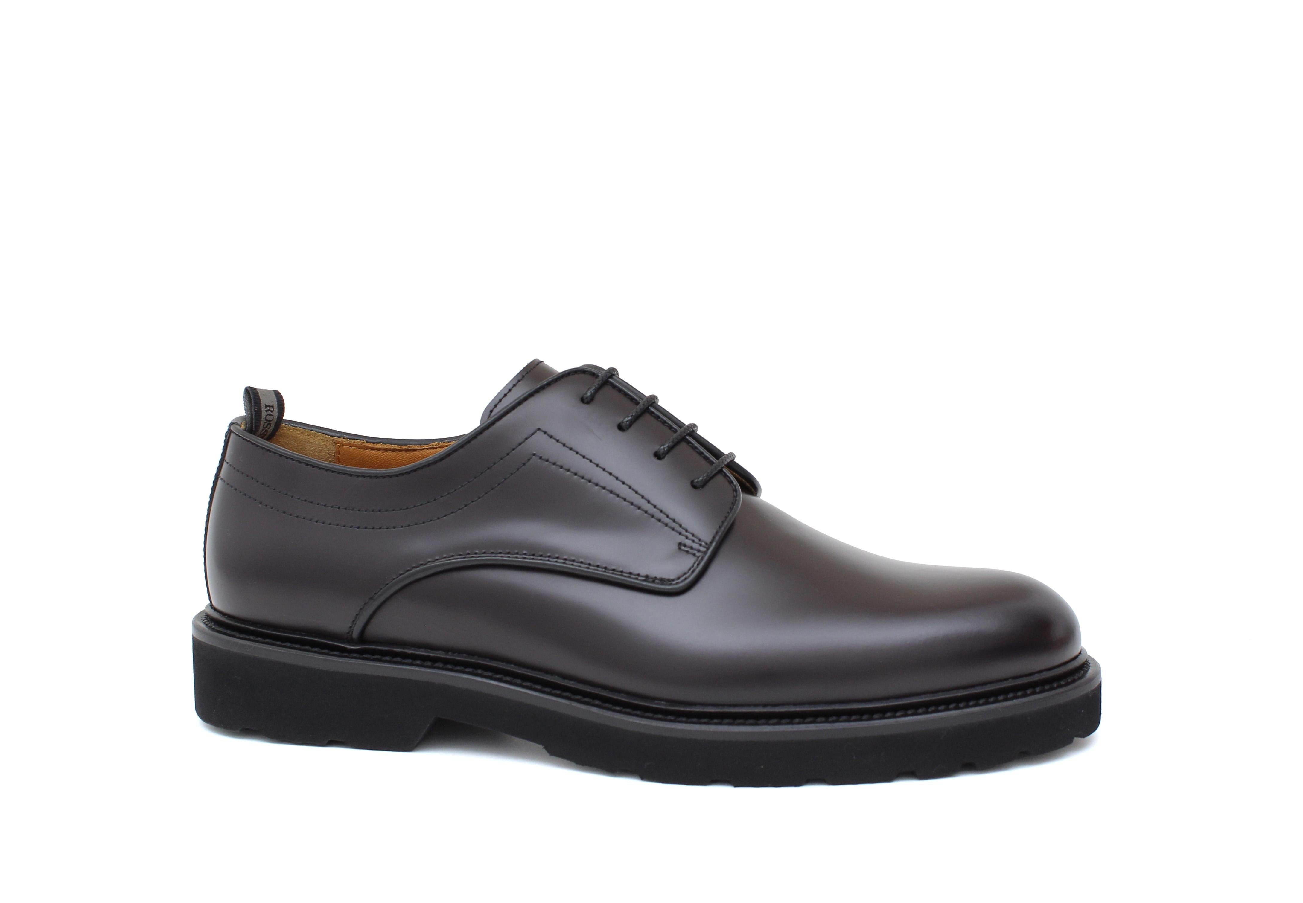 Derby in vitello spazzolato bordò con fondo in gomma leggera 1279CALB 510 ROSSI 