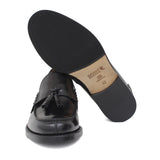 Mocassino College con nappine stile inglese in vitello spazzolato nero e fondo in cuoio 1/2 gomma 8140CNE 393 ROSSI 