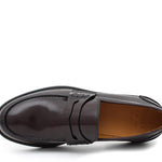 Mocassino College stile inglese  in vitello spazzolato bordò e fondo in gomma leggera 5316CALBOR 290 ROSSI 