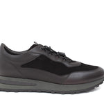 Sneakers in vitello e camoscio testa di moro e fondo gomma verde 1261PTM 74 ROSSI 