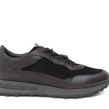 Sneakers in vitello e camoscio testa di moro e fondo gomma verde 1261PTM 74 ROSSI 