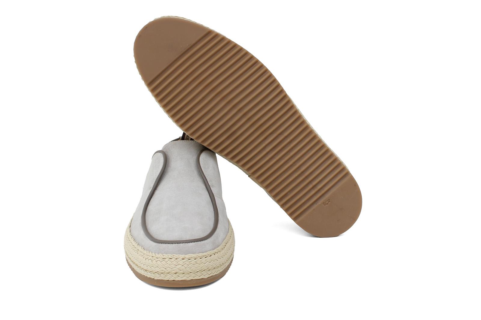 Slip on in camoscio color  roccia con fondo in gomma intrecciato 1093FROC 63 ROSSI 