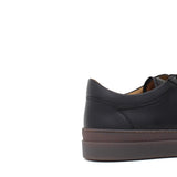 Sneakers in vitello morbido nero con fondo in gomma 643LPNE 1061 ROSSI 