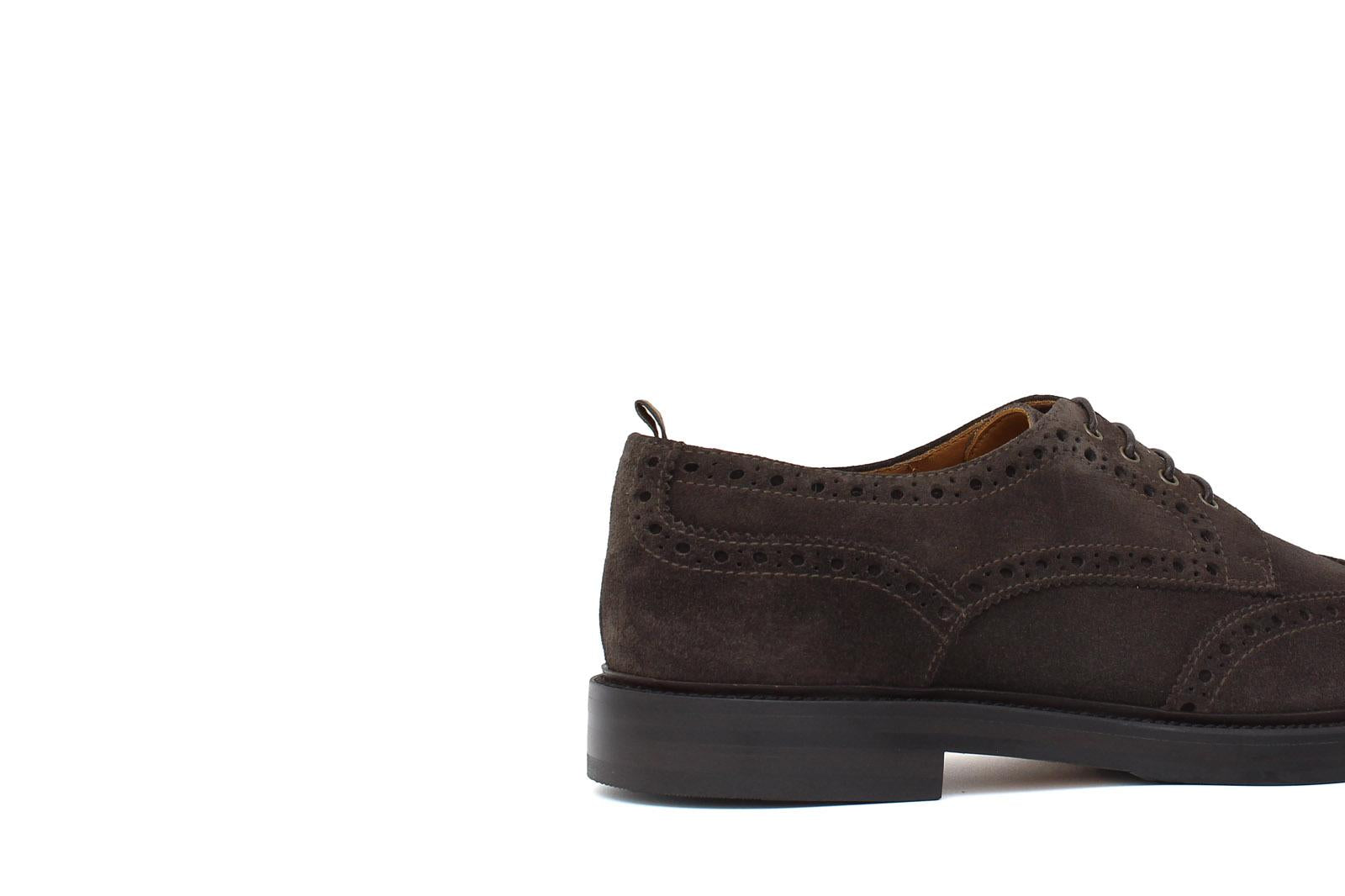 Derby stile inglese in camoscio testa di moro e fondo doppio cuoio con antiscivolo 164CHSMODC 74 ROSSI 