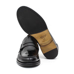 Mocassino College stile inglese in vitello spazzolato nero e fondo in cuoio 1/2 gomma 5316VCN 228 ROSSI 