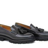 College donna stile inglese in vitello spazzolato nero  con fondo in gomma leggera D202RCNE 34 ROSSI 