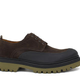 Derby  in camoscio ingrassato testa di moro, riporto in caucciù con fondo in gomma leggera 412HSQ 1046 ROSSI 