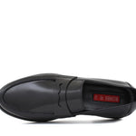 Mocassino con mascherina in vitello spazzolato nero  e fondo in gomma 6834TINE 514 ROSSI 