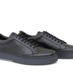 Sneaker in vitello bottalato nero con fondo in gomma tricolore 643LGVBN 617 ROSSI 