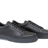 Sneaker in vitello bottalato nero con fondo in gomma tricolore 643LGVBN 617 ROSSI 