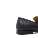 Mocassino con accessorio in vitello a pieno fiore color nero con fondo in cuoio antiscivolo 1556DIXN 94 ROSSI 