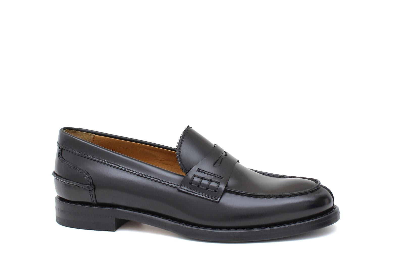 College donna stile inglese in vitello spazzolato nero  con fondo cuoio 1/2 gomma D201CALN 31 ROSSI 