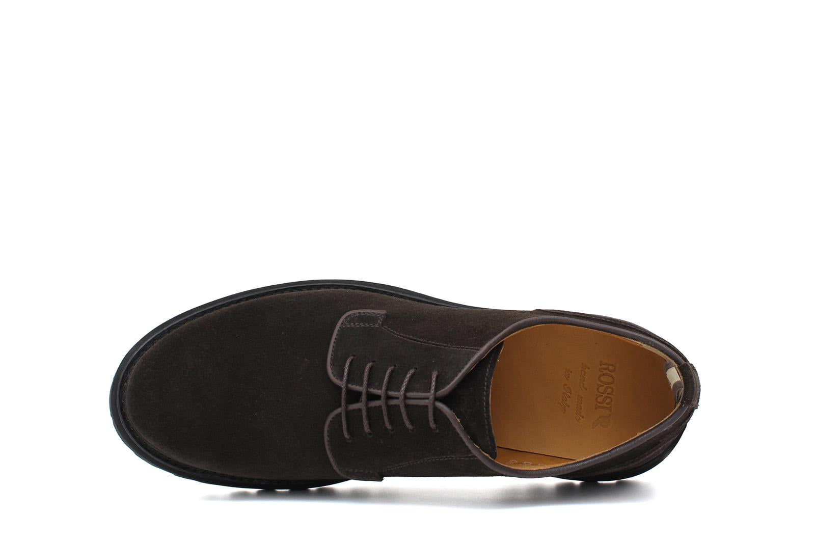 Derby in suede testa di moro con fondo in gomma roccia leggera 9265HSMO 371 ROSSI 