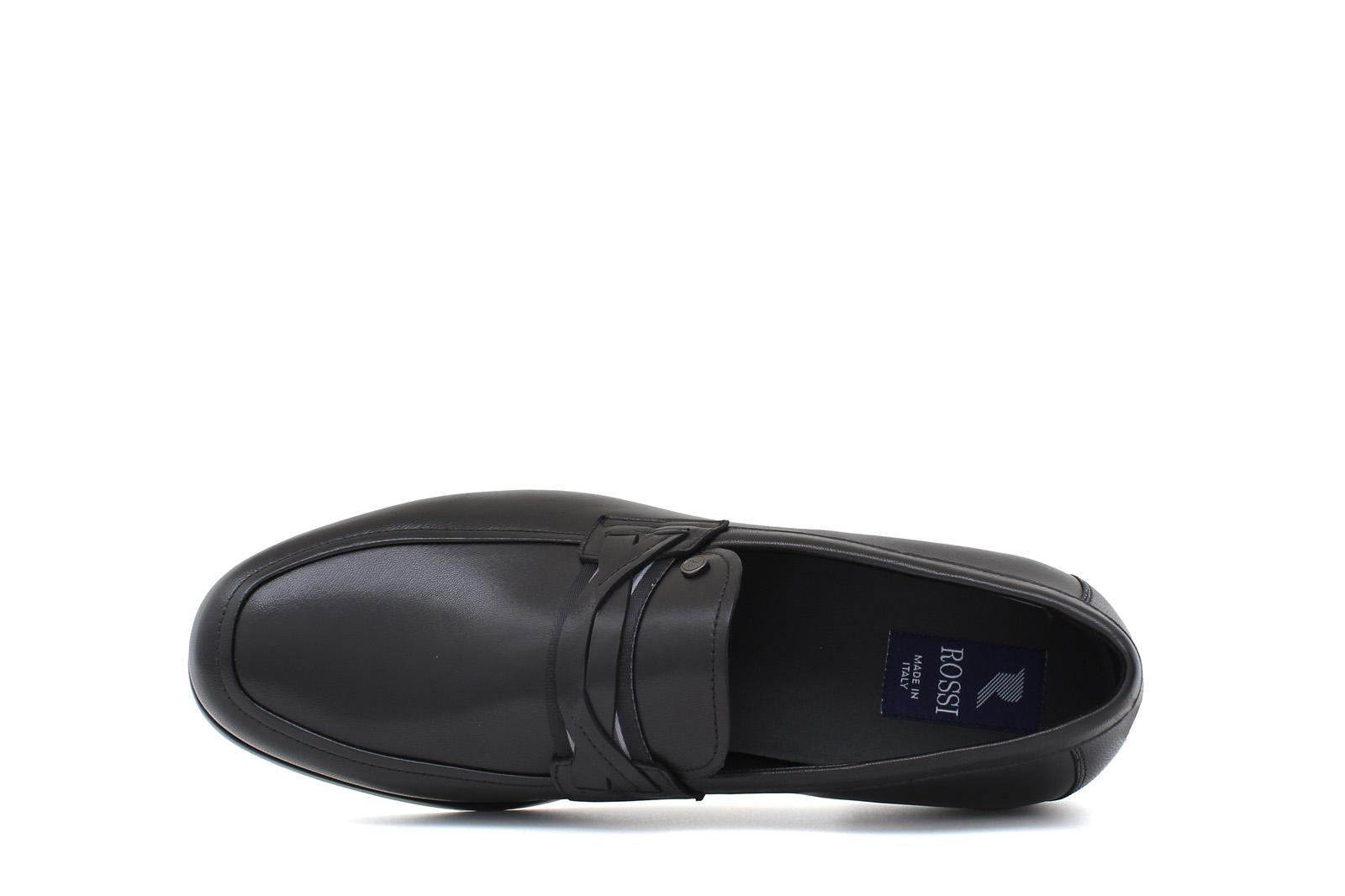 Mocassino in pelle nappa nero con fondo in cuoio antiscivolo cucito blake 1858NAPN 144 ROSSI 