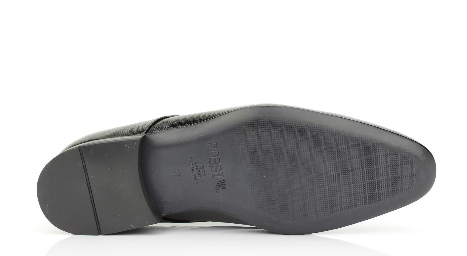 Derby in vernice nera stampata Mag con fondo in cuoio 7621SMAGNE 421 ROSSI 