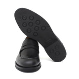 Mocassino in vitello a pieno fiore color nero con fondo in gomma leggera 6853GSNE 970 ROSSI 