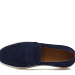 Slip-on in camoscio navy con fondo in gomma cucito 645FLOOLT 1132 ROSSI 